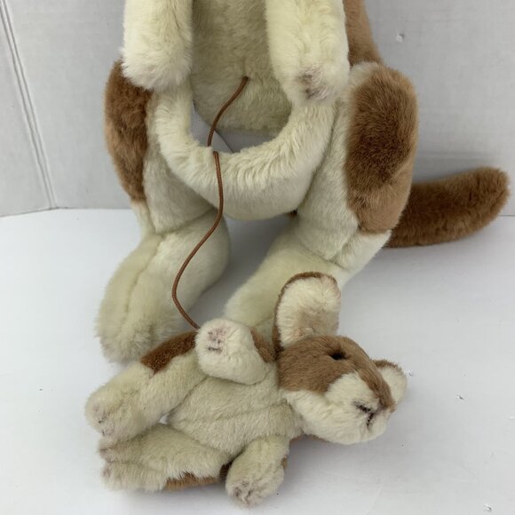 VTG Russ Berrie Mommy & Joey Kangaroo Pocket Plush Stuffed Animal 14" - Picture 4 of 9